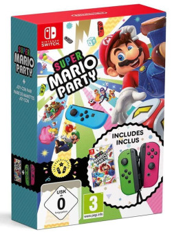 Super Mario Party + два контроллера Joy-Con (неон. зеленый / неон. розовый) (Nintendo Switch)
